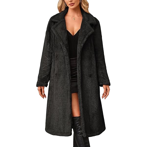 XUNRYAN Women Shaggy Winter Warm Faux-Fur Coat Maxi Long Fleece