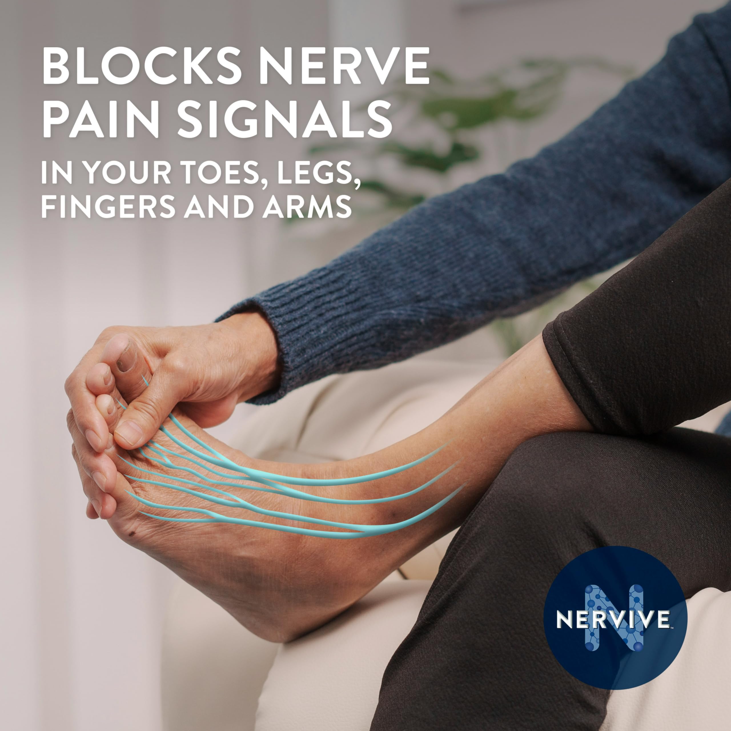 Nervive Pain Relieving Roll On, Lidocaine Roll On, Nervive Pain Relief, Lidocaine Topical, Foot Pain, Leg Pain, Hand Pain, Max Strength Formula, 2.5oz