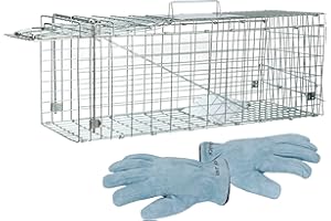 ANT MARCH Live Animal Cage Trap 24"x8.5"x7.5'' Steel Humane Release Rodent Cage for Stray Cat, Rabbits, Squirrel, Mole, Gopher, Chicken, Opossum, Skunk, Chipmunks, Groundhog Squire Small AnimalsStyle