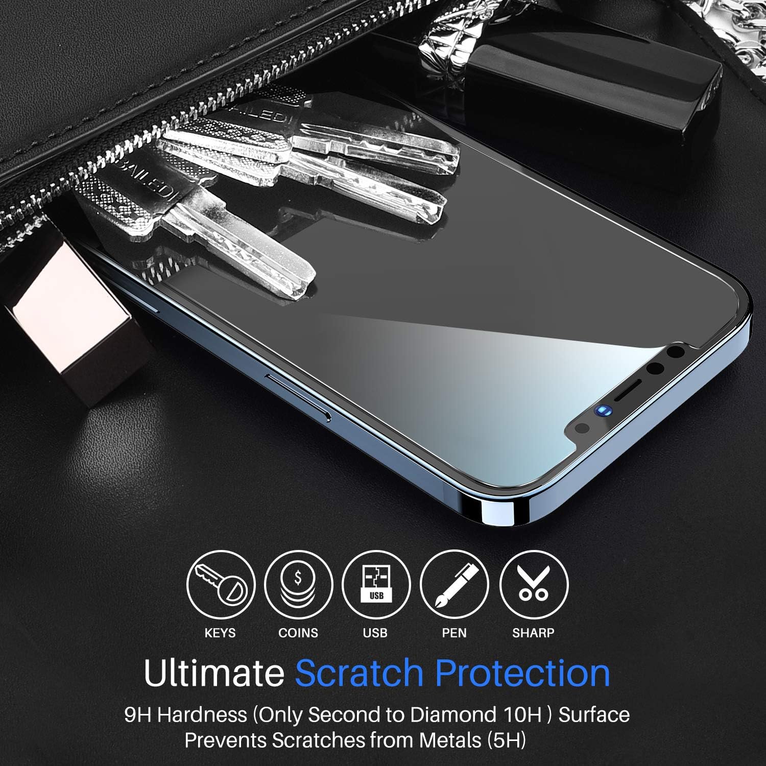 TOZO compatible for iPhone 12/iPhone 12 Pro Screen Protector [3-Pack] Premium Tempered Glass [0.26mm] 9H Hardness 2.5D Film Super Easy 6.1 inch