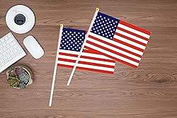 50 Pack USA America Flags on Stick Flags,Small Mini