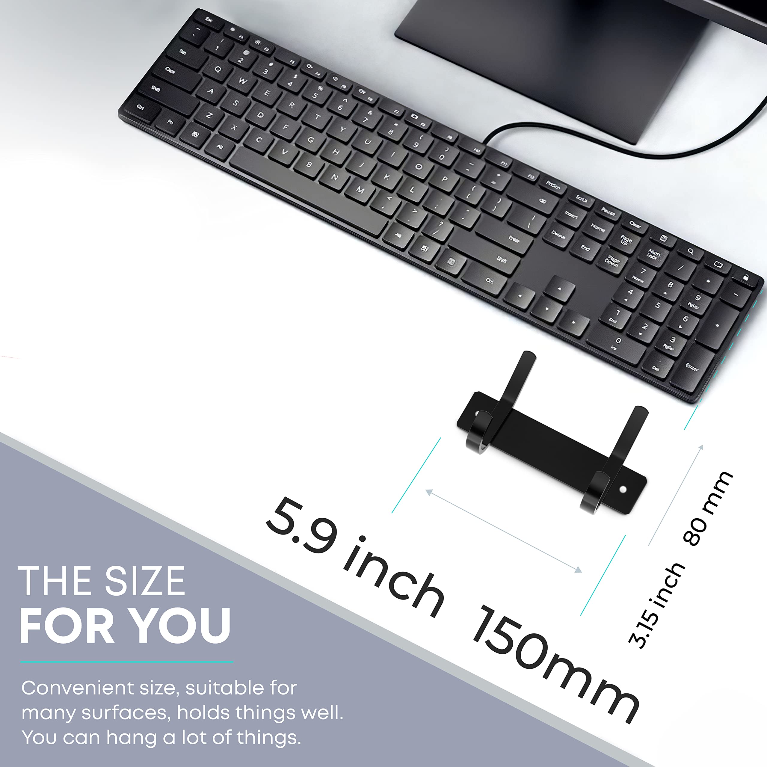 Matte Black Small Coat Rack Wall Mount – 6 Inch