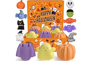 ELLINJAN 9 Pack Halloween Bath Bombs with Halloween Toys Inside, Halloween Gifts for Kids, Bath Bombs for Kids with Surprise Inside for Girls Boys Halloween Treat Bags Halloween Basket Halloween Party Favors