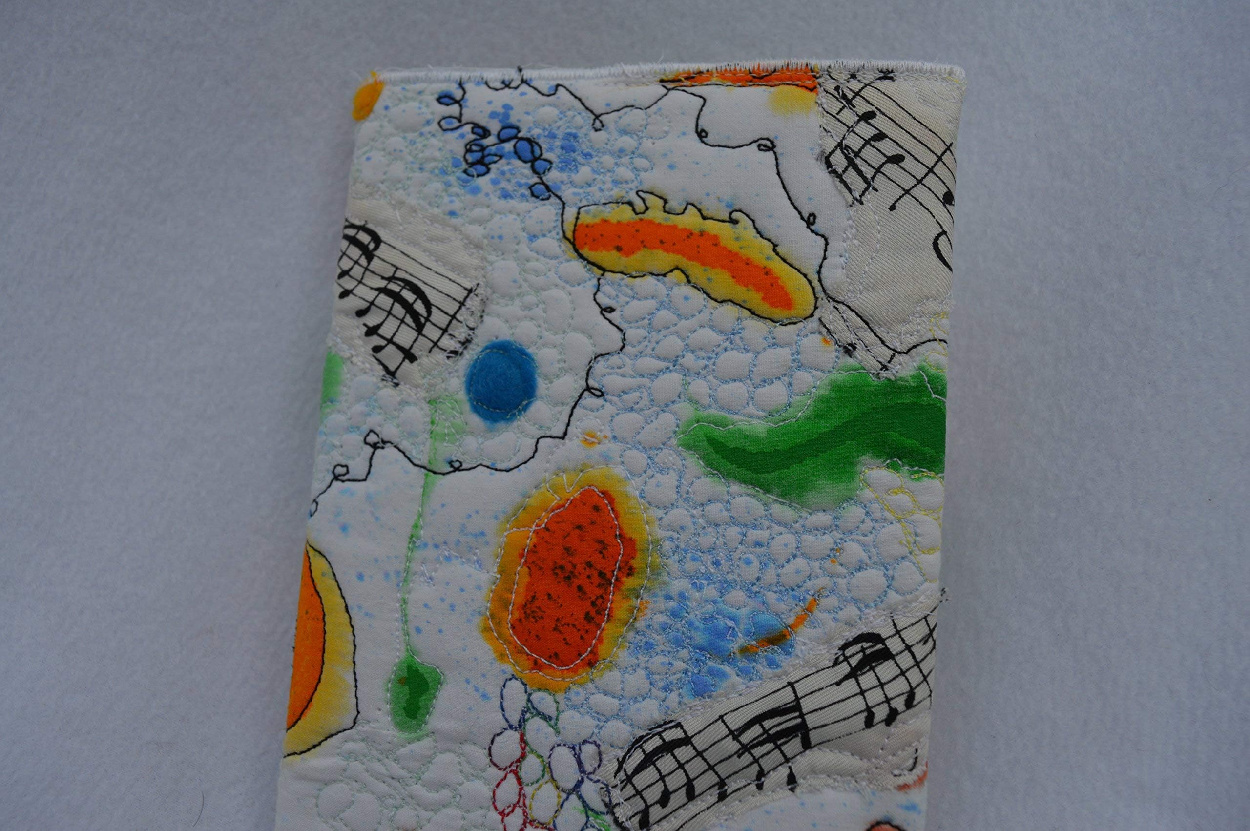 Musical splash Embroidered fabric journal cover A6 54 pages gift for artist writer christmas