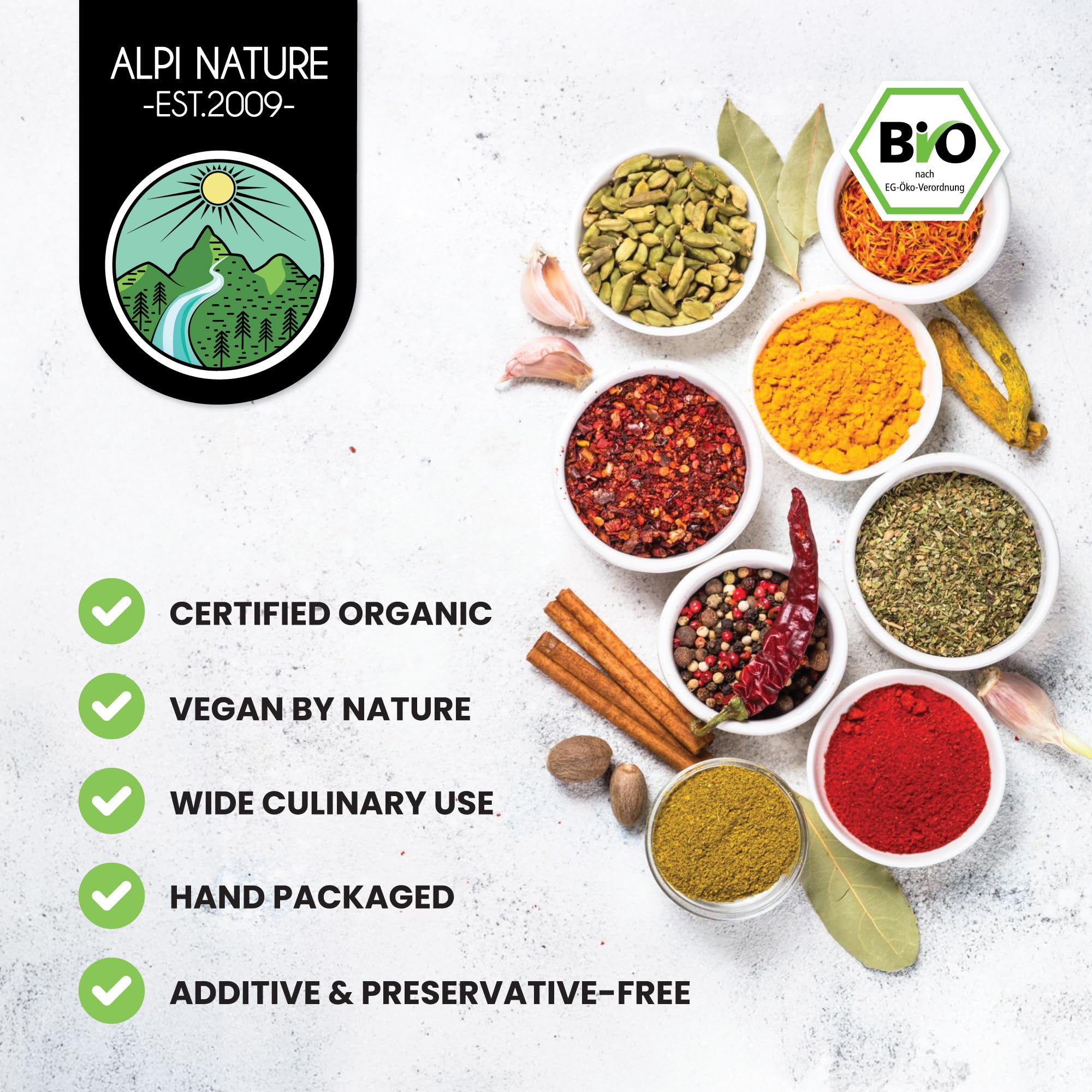 Alpi Nature Curry Pulver mild BIO 250g, Premium Qualität Curry Pulver bio, indische Gewürze 5