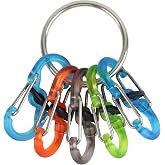 Nite IZE Key Ring Locker, Stainless Steel Keychain and 5 S-Biner MicroLocks