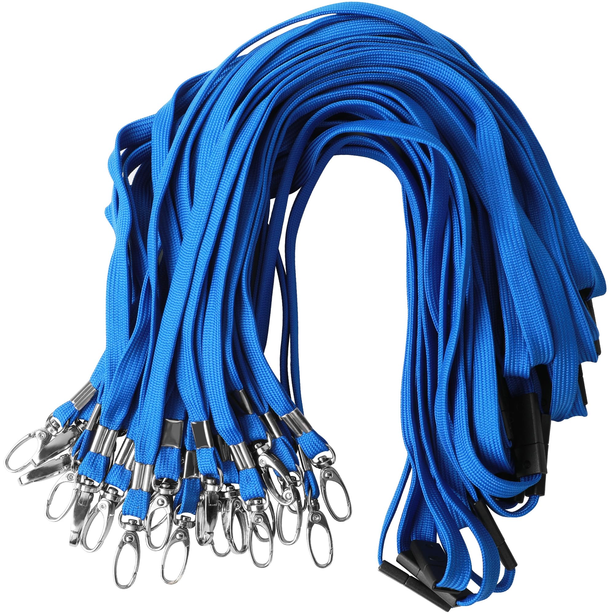 Gimars Lanyards Breakaway Safety Lanyard Neck Strap with Swivel Metal Clip for ID Badge Holder (Blue, 25 PCS)