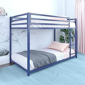 blue metal bunk bed