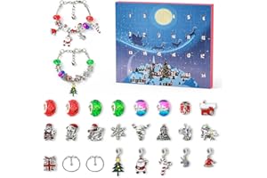 Jarkyfine Advent Calendar 2023 Girls, Advent Calendar Christmas 24 Days Countdown Calendar Christmas Gifts for Girls Kids Advent Calendar Charm Bracelet Making Kits with 22 Beads and 2 Bracelets