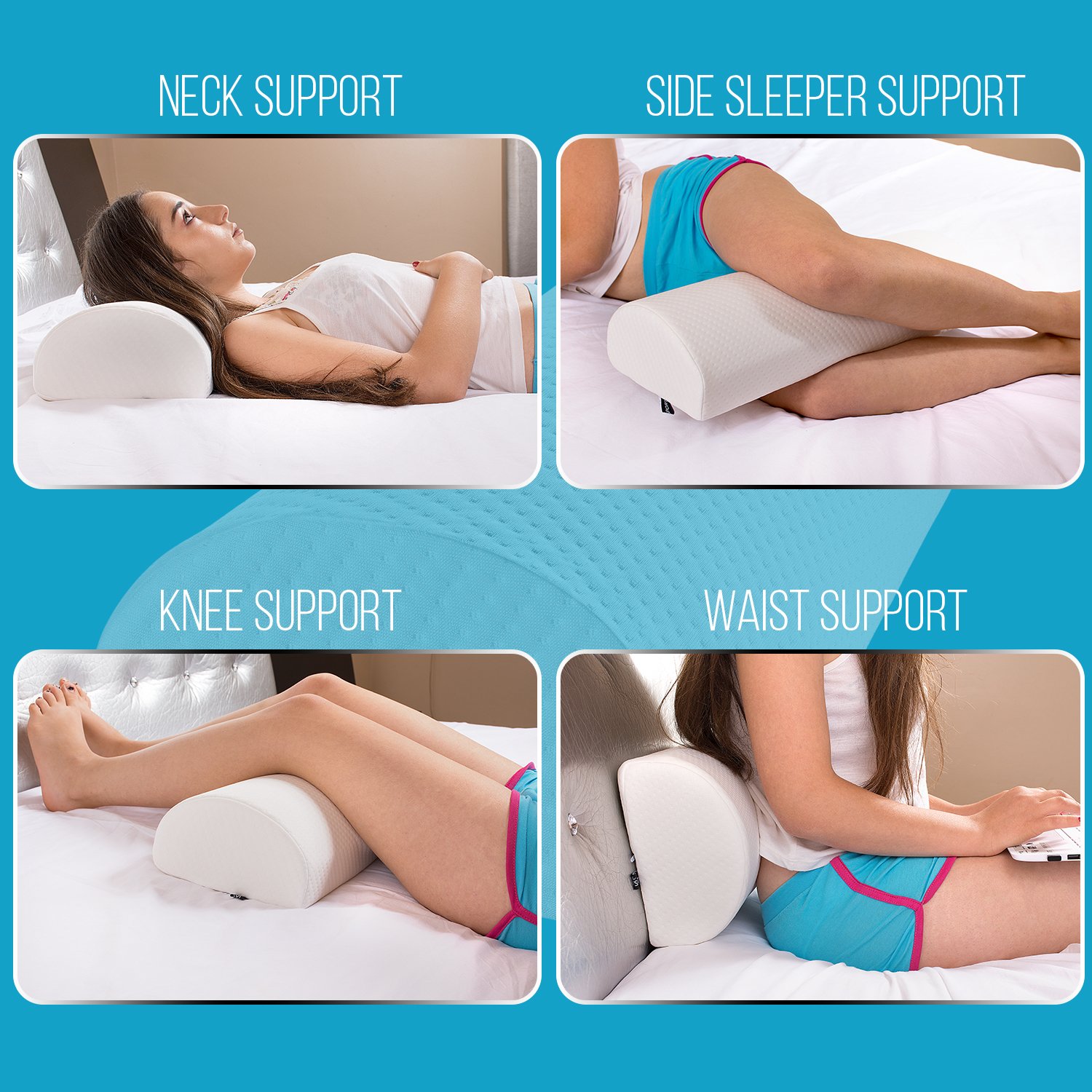 בריאות ומשק הבית Abco Tech Half Moon Pillow Bolster Pain Relief
