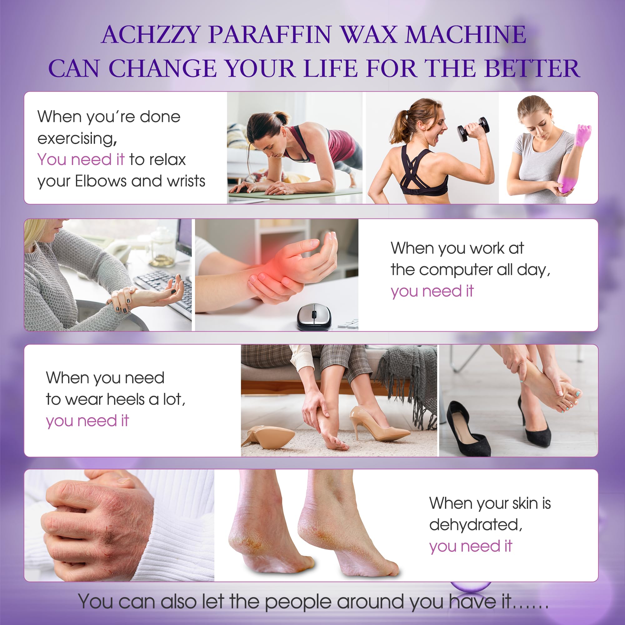 Natural Paraffin Wax Refills, 6 Pack Paraffin Wax Blocks of Lavender Scent for Paraffin Bath, Paraffin Wax for Hand and Feet for Deep Hydration, Moisturizing and Nourish(Lavender)