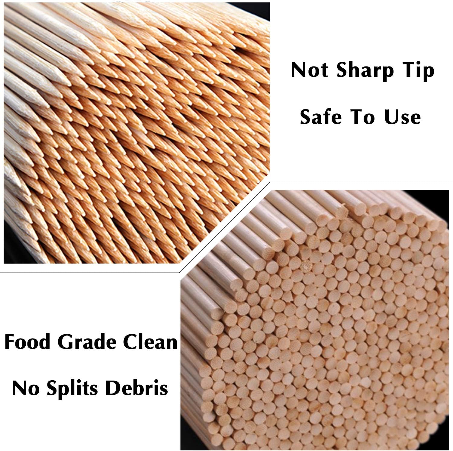 irisvito 16 Inch Natural Bamboo Skewers for Shish Kabob, BBQ Grill, Appetizer, Fruit, Corn, Chocolate Fountain, Cocktail More Food (Φ=4mm Pack of 100) : Garden & Outdoor
