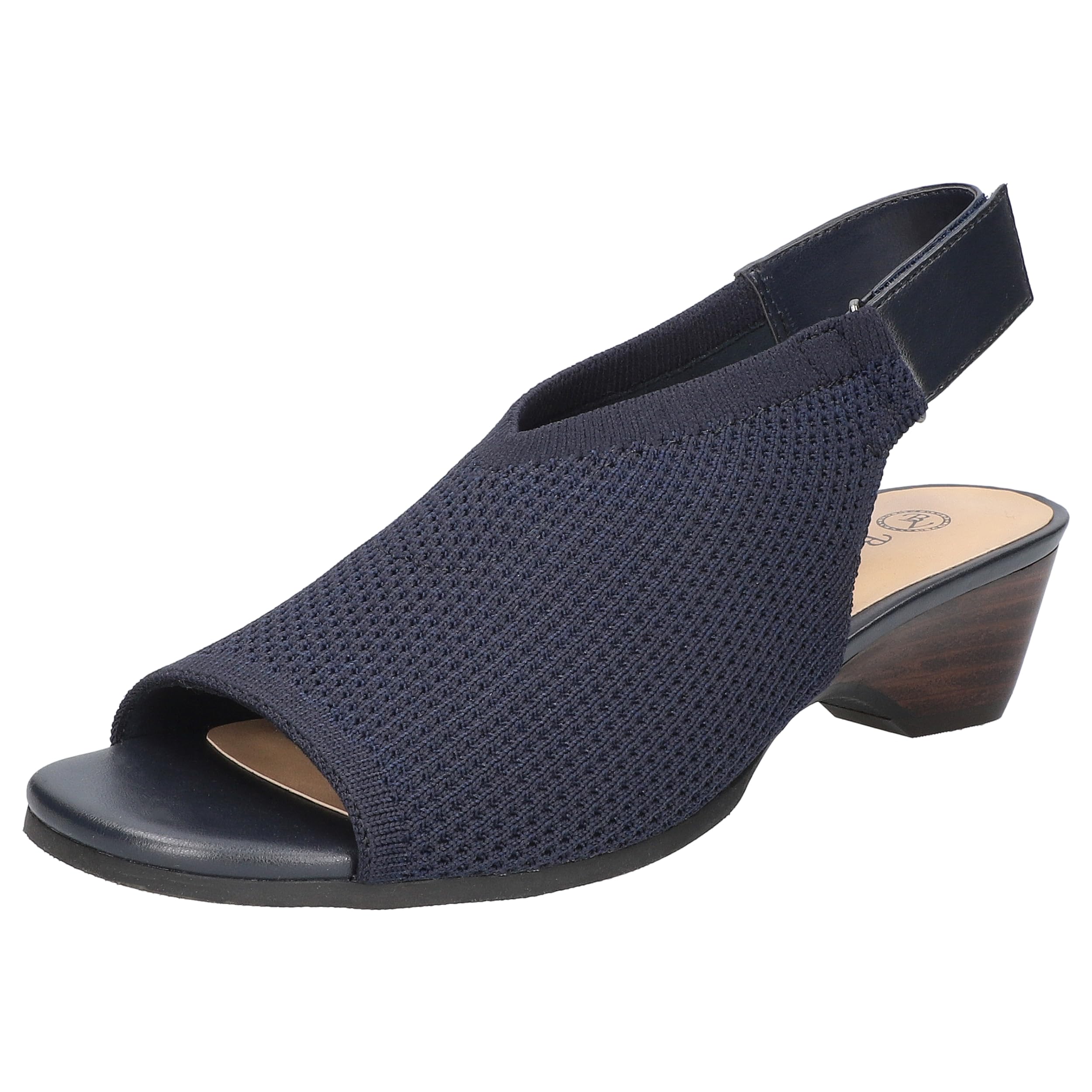 Bella Vita Women’s Marin Wedge Sandal, Navy Knit, 9 Wide