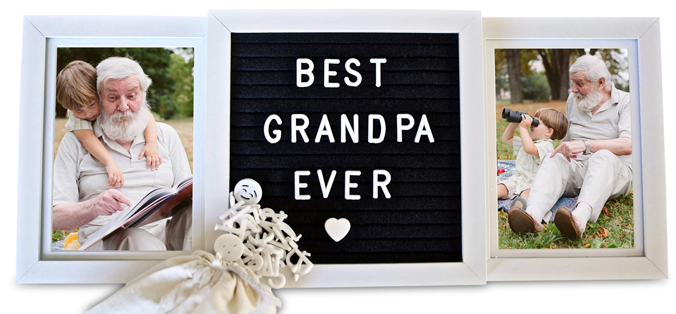 Oak letters Custom Grandparents Picture Frame with Letter Board | Grandpa Picture Frame from Kids | Grandkids Photo Frame for Dad or Pop, Poppy Fathers Day gift, Gifts for Poppy, Grandpa Gift