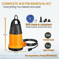 Limodot Submersible Water Pump With 25ft. Hose