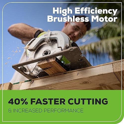 Greenworks 24V 7-1/4'' Circular Saw Brushless Cordless, with 4Ah Battery  and 2A Charger
