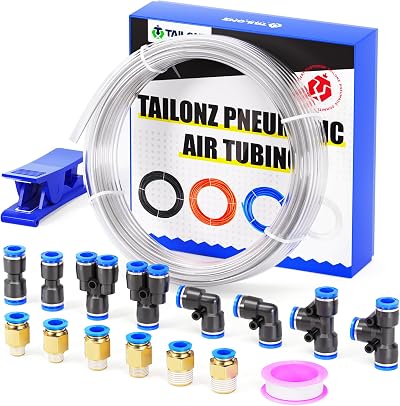 TAILONZ PNEUMATIC PU Air Hose 10mm OD 6.5mm ID 10m Kit 32.8ft