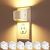 VOLISUN Night Lights Plug into Wall, 6 Pack Up and Down LED Night Light with Dusk to Dawn Light Sensor, 3000K Warm White Nightlight for Hallway, Bedroom, Bathroom, Kitchen White