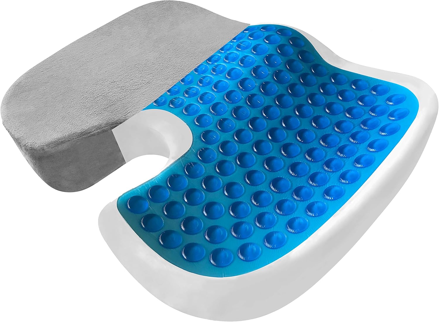 Orthopedic Seat Cushion - EXTRA LARGE FIRM Memory Foam Gel Sitting Pillow for HEAVY PEOPLE. Reliefs Back Pain, Sciatica, Coccyx, Tailbone-Perfect for Office Chair, Wheelchair, Car, Truck (XL-Gray): Health & Personal Care