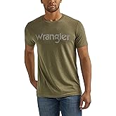 Wrangler Men's Western Crew Neck Short Sleeve Tee Shirt, Sage Heather, Small