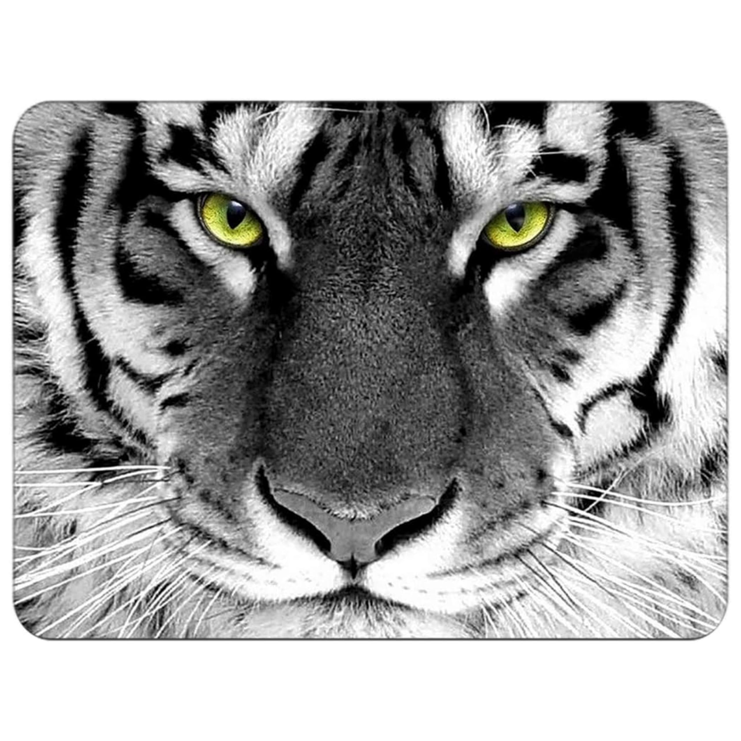 Silent Monsters Mouse Mat Medium 14 x 10 inches / 36 x 25 cm, Tiger, Lasercut Edges, washable & rollable Mouse Pad, Gaming Home Office Mousemat, Mousepad non-slip & quiet, Desk Mat