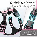 Eagloo Small Dog Harness Adjustable Front Back Clip No Pull Pink S view 6