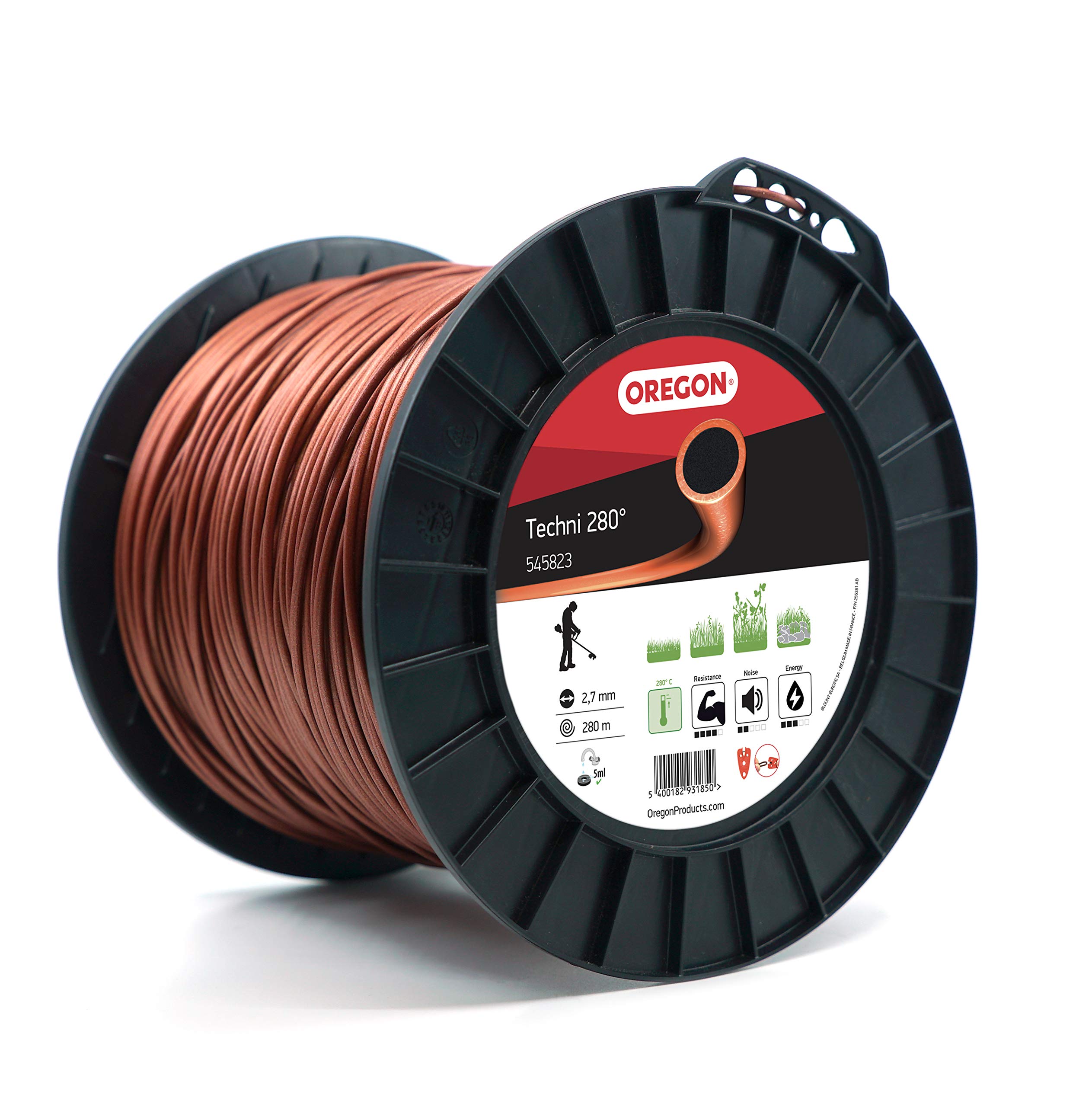 Oregon Heat Resistant 2.7mm Strimmer Line, Tackles Thick Grass, Weeds, Tough Vegetation & Brambles, Professional Heavy Duty Durable Strimmer Wire, Fits Most Standard Models, 2.7 mm x 280m (545823)