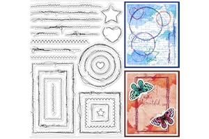 GLOBLELAND Sewing Thread Lace Clear Stamps for DIY Scrapbooking Sewing Thread Border Silicone Clear Stamp Seals 8.3x5.8inch T