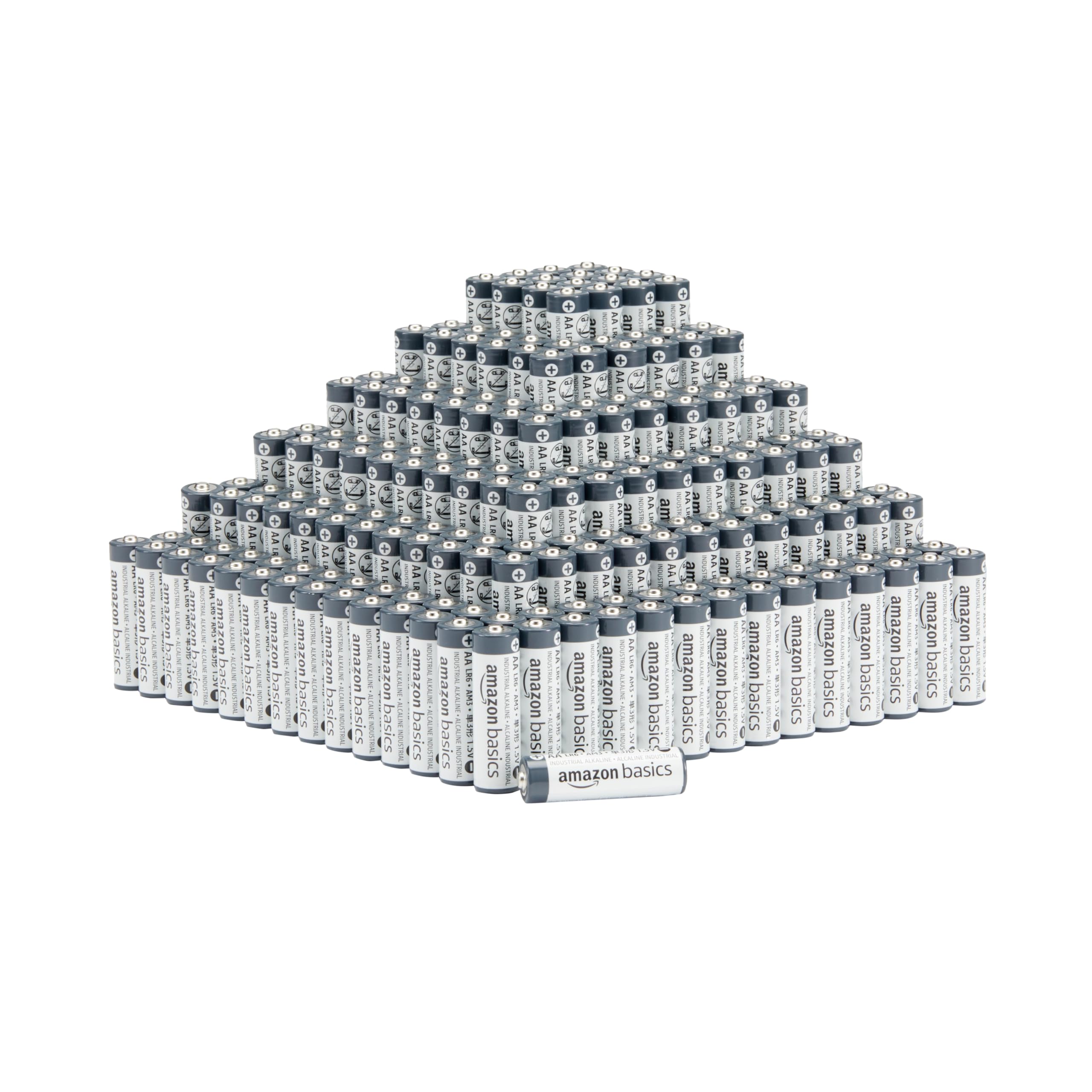 Photo 1 of Amazon Basics 300-Pack AA Alkaline Industrial Batteries, 1.5 Volt, 5-Year Shelf Life