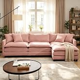 PEIHONGET 102" Modular Sectional Sofa, 4 Seat L Shaped Couch with Chaise | Deep Seat Cloud Couch With Soft Chenille Fabric, Reversible Chaise Modular Design Spacious Comfort for Home, Apartment, Dorm