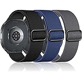 3 Pack Stretchy Nylon Bands Compatible for Samsung Galaxy Watch 8 Band 40mm 44mm/ 8 Classic 46mm, Solo Loop Sport Straps Soft Breathable Wristband for Galaxy Watch 8 Classic Band for Men Women