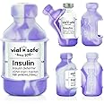 VIAL SAFE™ | Insulin Vial Protector Case | Secure Insulin Bottle Protector & Cover for 10mL Vials | 2-Pack | Tie Dye Purple | Fits Humalog, Humulin, NovoLog, NovoRapid, Novolin