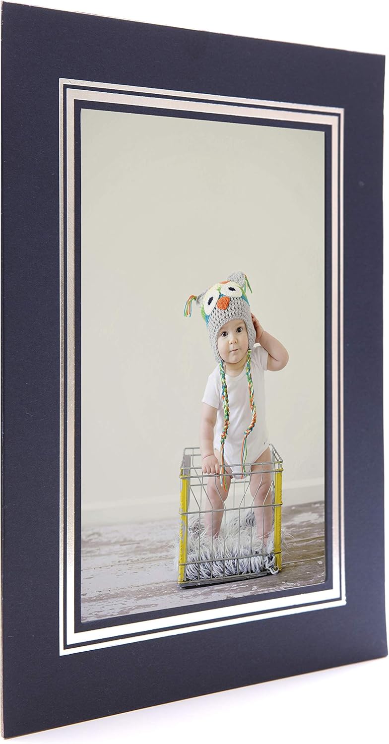Kenro Pack of 50 Blue Cardboard Strut Mount Photo Frames with Silver Border (7x5 Inch/13x18cm) - Image 4