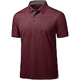 MAGCOMSEN Mens Polo Shirts Short Sleeve Lightweight Moisture Wicking Golf Polos 3 Buttons Performance Collared Shirt Men