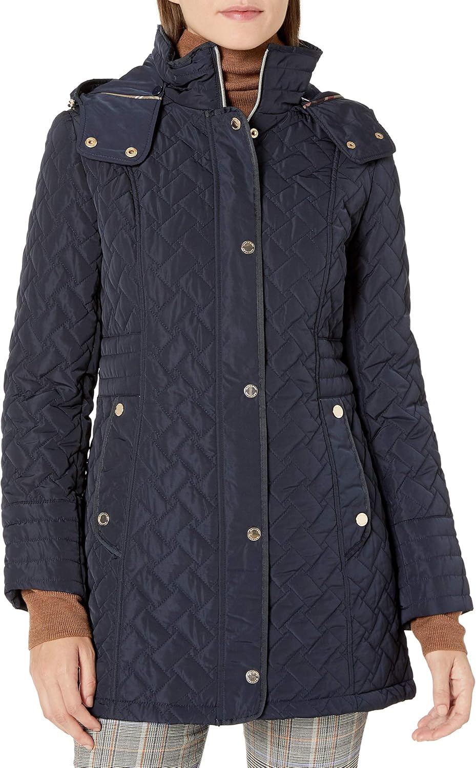 Womens Gallery Quilted Hood Detachable with Jacket Casual Jackets the