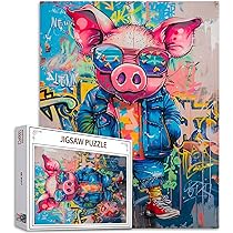 Tucocoo 1000-Piece Graffiti Monkey Jigsaw Puzzle - Colorful Animal Art For Adults & Families