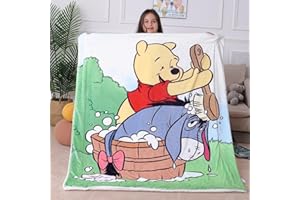 MEIKADU Kid's Throw Blanket - Plush 50" x 60" Throw Blanket for Boys & Girls, Soft Fleece Throw Blanket for Toddlers, Cozy, Fade Resistant Warm Blanket for Kids (Winnie, Throw(50''×60''))