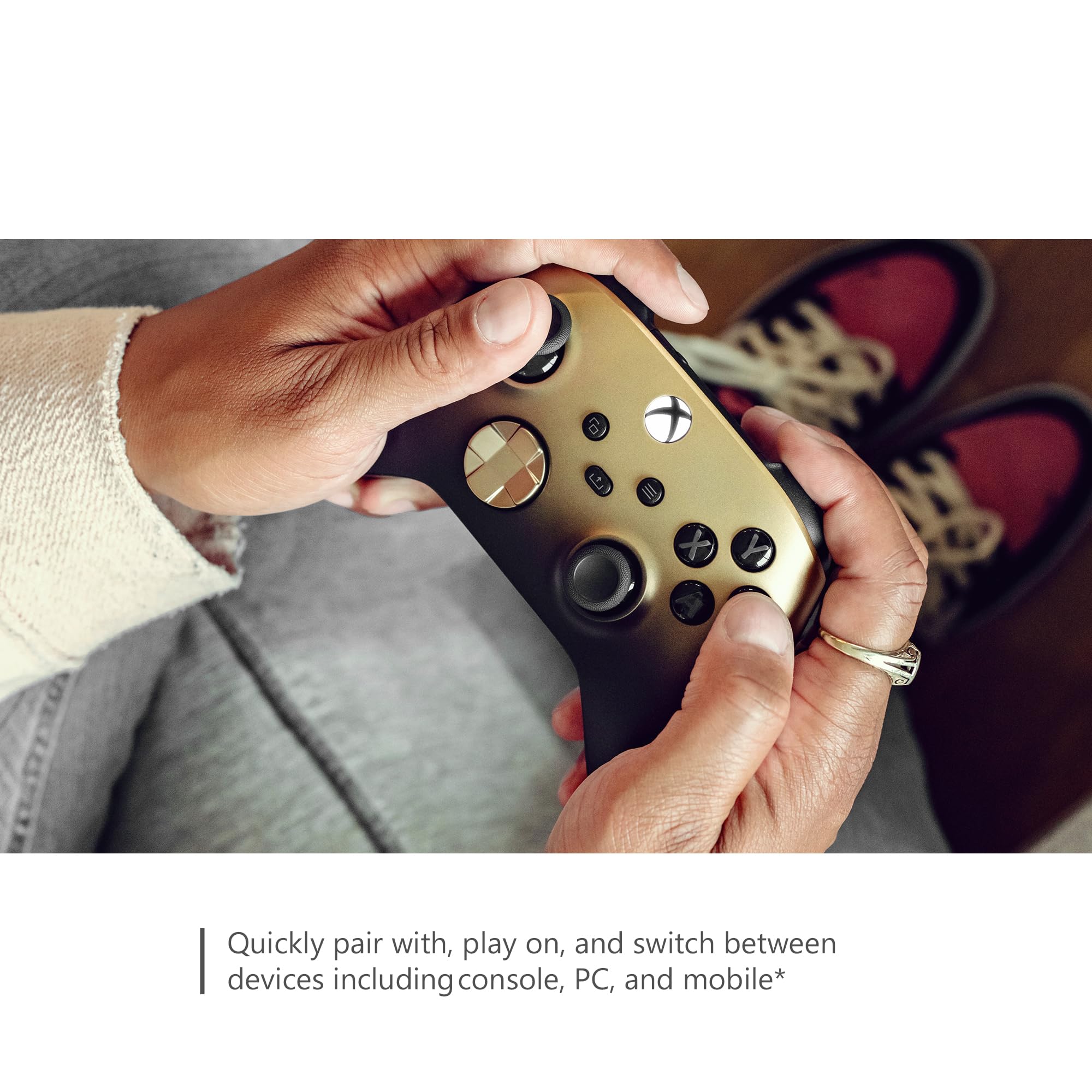 Xbox Special Edition Wireless Gaming Controller – Gold Shadow – Xbox Series X|S, Xbox One, Windows PC, Android, and iOS