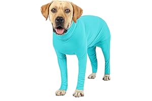 Etdane Dog Onesie After Surgery Pet Surgical Recovery Suit Anti Shedding Bodysuit for Female Male Dog Long Sleeve Claming Pajamas with Legs Blue/XL
