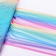 SAYUAN 64 inch by 8 Yards Rainbow Tulle Fabric Tulle Mesh for Rainbow Tutu Skirt Table Skirt DIY Crafting Wedding Birthday Party Baby Shower Decoration