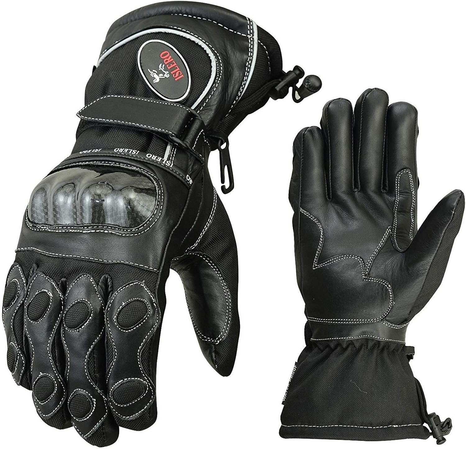 Islero professionelle Motorrad und MopedHandschuhe aus Leder, wind