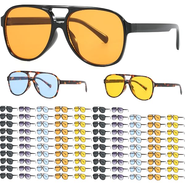 Amazon.com: IKUVNA 4 Pieces Retro Square Aviator Sunglasses  display picture 2