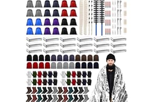 Coume 288 Pcs/24 Set Homeless Care Package Supplies Bulk Winter Hygiene Kit for Homeless Care Included Drawstring Bags Blankets Winter Item Sets and Toiletry Kits for Men Women