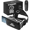 FEEBZ 3D VR Headset for Kids 2.0 + Android Remote - for iPhone & Android Phones | with 3D VR Videos & Apps Links | Virtual Reality Goggles Set for Beginners