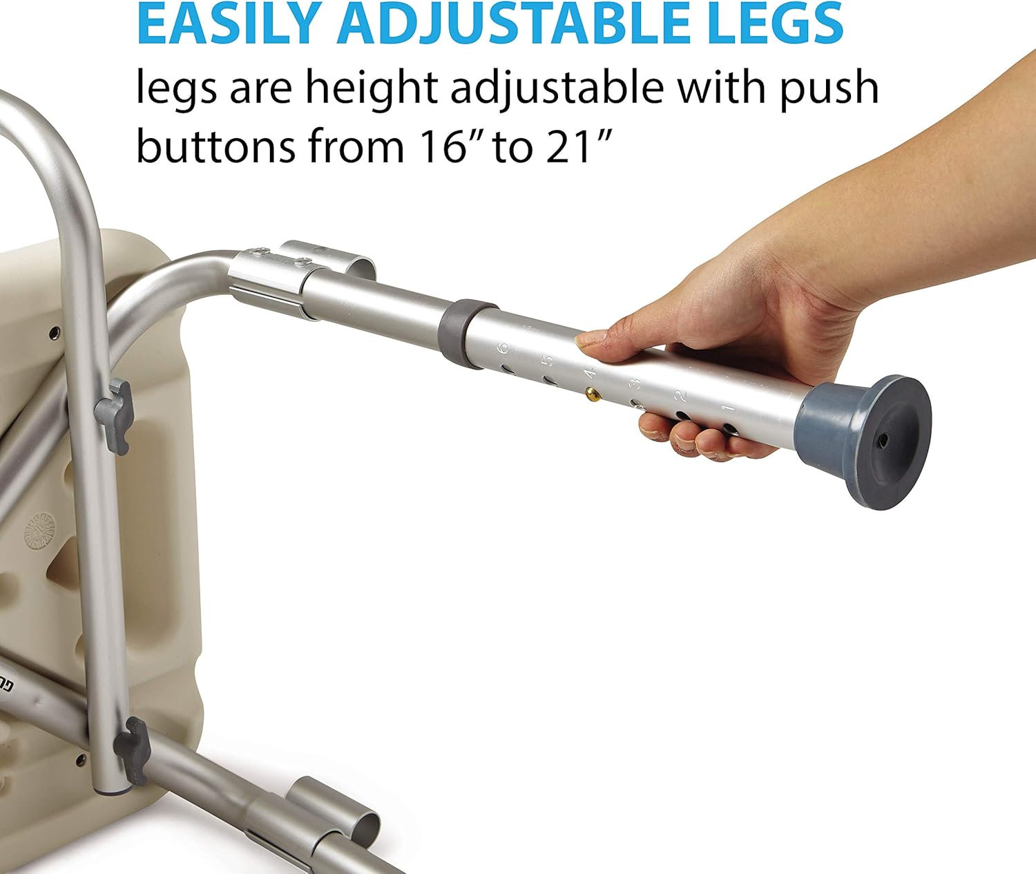Medline Shower Chair Bath Seat with Padded Armrests and Back, Supports up to 350 lbs, White: Health & Personal Care