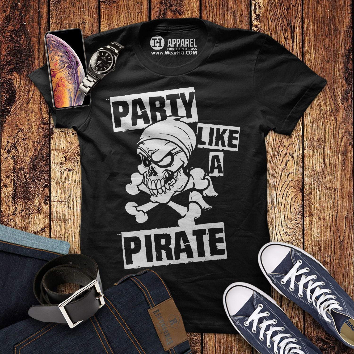 Party Like A Pirate T Shirt Funny Gasparilla Party Shirt S Unisex Skull