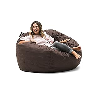 Big Joe 0010656 Fuf Foam Filled Bean Bag Chair, Large, Cocoa Lenox