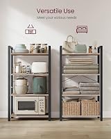 VASAGLE 4-Tier Bookshelf 30 x 66 x 120 cm Industrial Heather Greige view 6