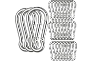 Spring Snap Hooks M6 M8 inch Keychain Carabiner Clips, Galvanized Steel Quick Links Hammocks Hooks for Camping Hiking Swing P