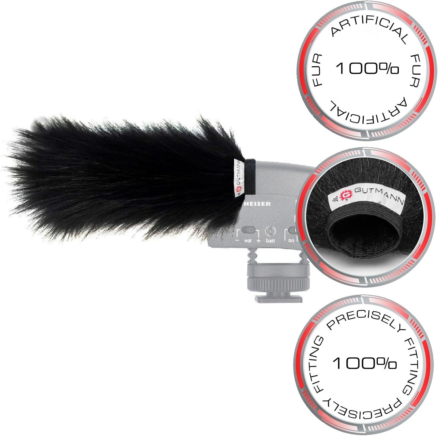 Gutmann Microphone Fur Windscreen Windshield for Sennheiser MKE 400, Transparent - Image 3